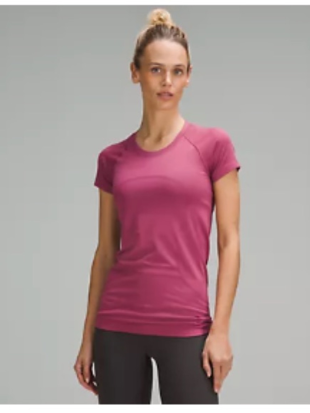 Lululemon swiftly tech short sleeve 2.0, washed mauve color